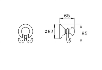 ROMA 1082 - Robe hook by RUBINETTERIE STELLA - view 3
